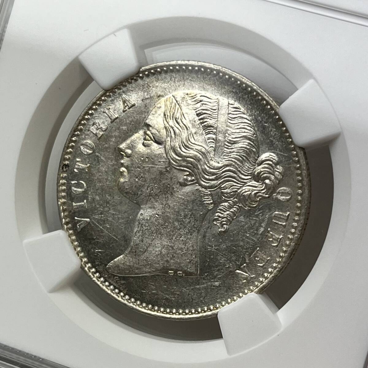 ◆1円〜 MS62 1840(B＆C) 英領インド 1ルピー 銀貨 NGC ヴィクトリア女王 ワイオン アンティークコイン 貨幣 硬貨 金貨 世界 (管理C67)の画像7