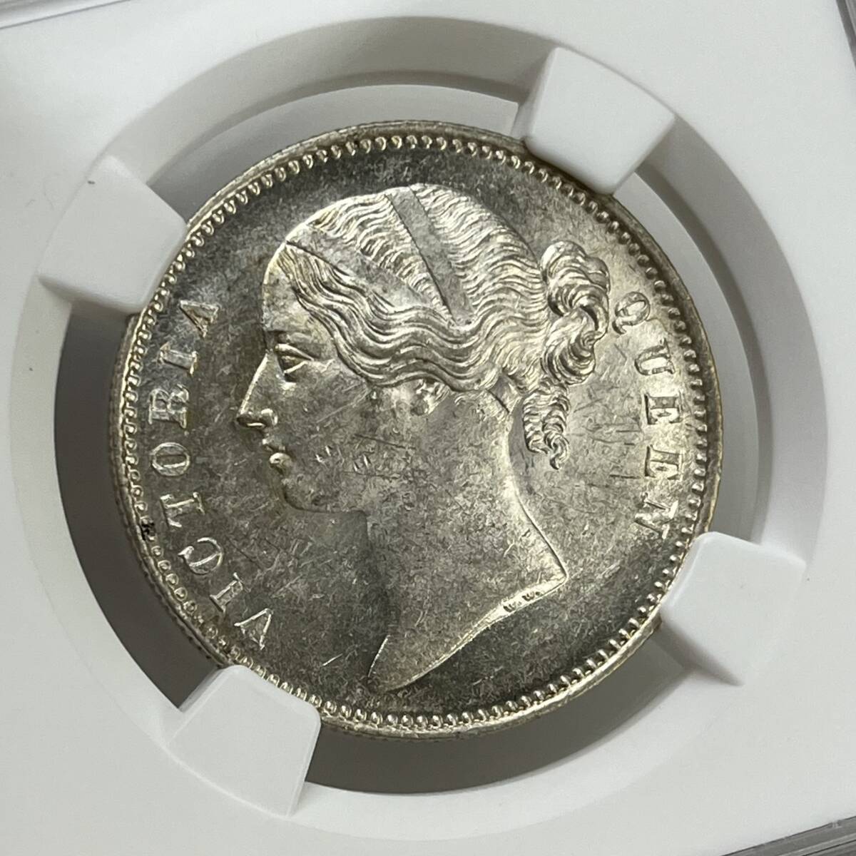 ◆1円〜 MS62 1840(B＆C) 英領インド 1ルピー 銀貨 NGC ヴィクトリア女王 ワイオン アンティークコイン 貨幣 硬貨 金貨 世界 (管理C67)の画像6