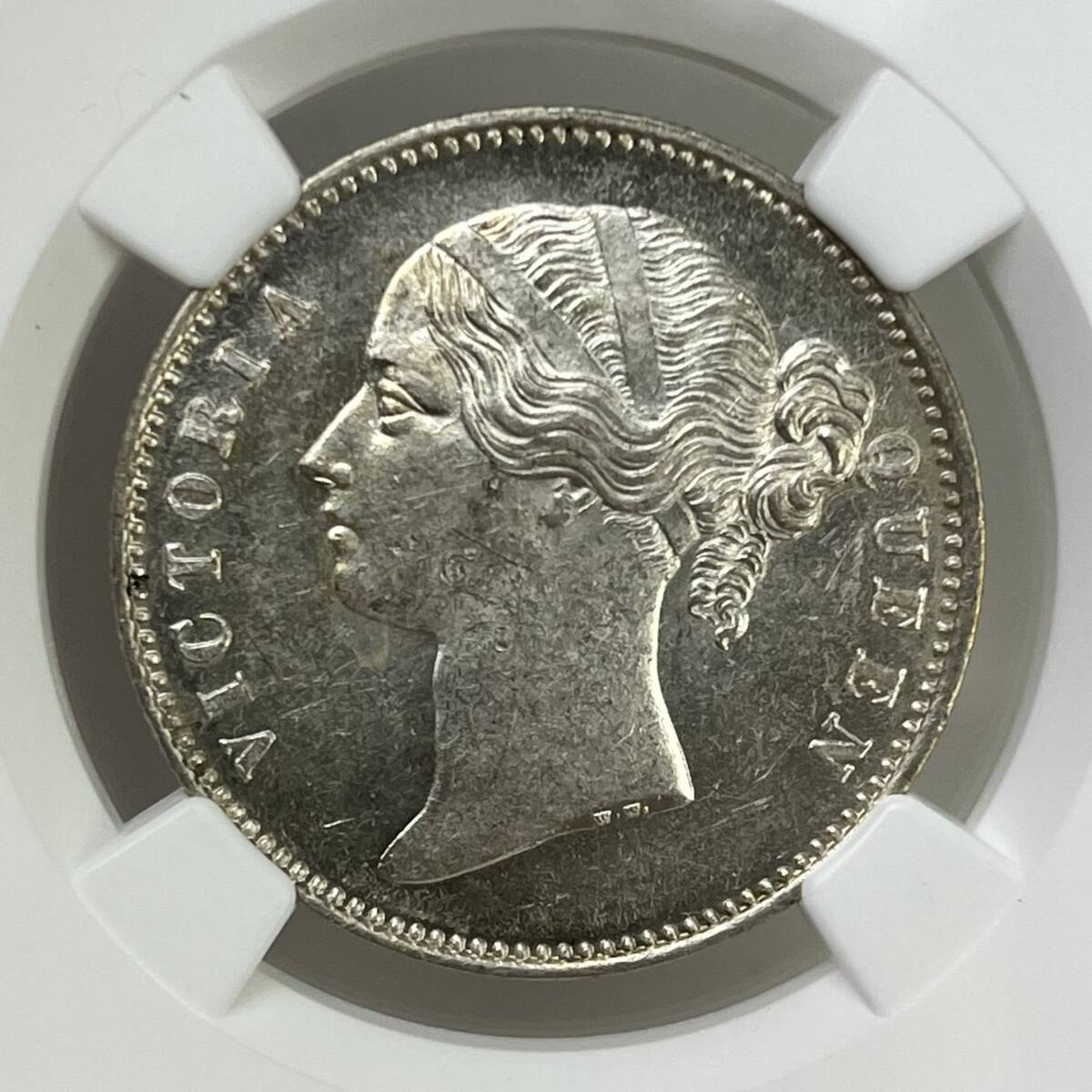 ◆1円〜 MS62 1840(B＆C) 英領インド 1ルピー 銀貨 NGC ヴィクトリア女王 ワイオン アンティークコイン 貨幣 硬貨 金貨 世界 (管理C67)の画像1