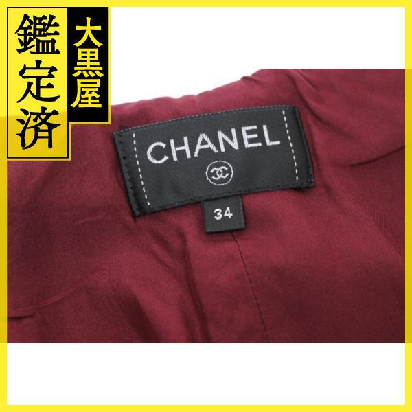 CHANEL　シャネル　ショートパンツ　レディース34　イリディッセント ウール ツイード　バーガンディー　2148103551550　【432】_画像7