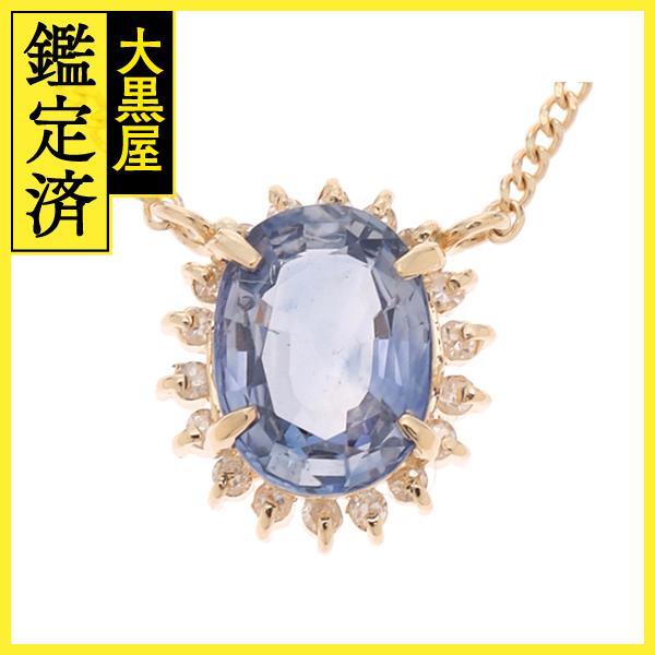 JEWELRY　ジュエリー　ネックレス　　K18イエローゴールド　タンザナイト（ゾイサイト）1.36　ダイヤモンド　2.8g　【472】H_画像1