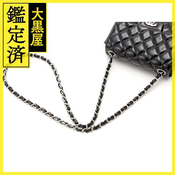 シャネル　CHANEL　ミニマトラッセ　チェーンショルダーバッグ　ブラック/SV パテントレサ　【471】IK_画像4