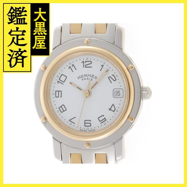 HERMES エルメス クリッパー CL4.220 GP/SS ホワイトアラビア クォーツ 電池式 レディース 【460】2148103629785_画像1