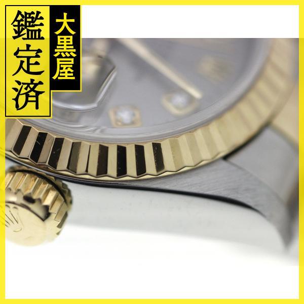 W number 1995 year parallel goods Rolex wristwatch Date Just 26 69173G gray 10P diamond face jubi Lee self-winding watch [472]SJ