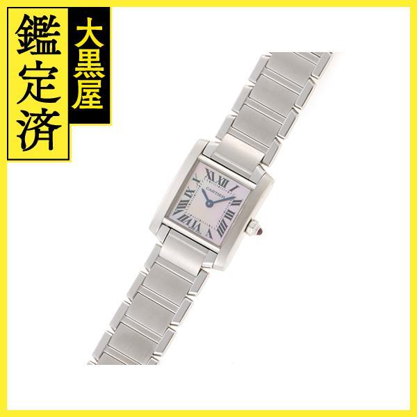 Cartier　カルティエ　タンクフランセーズSM　W51028Q3　ピンクシェル文字盤　ステンレススチール　クォーツ　レディース　腕時計【200】C_画像2