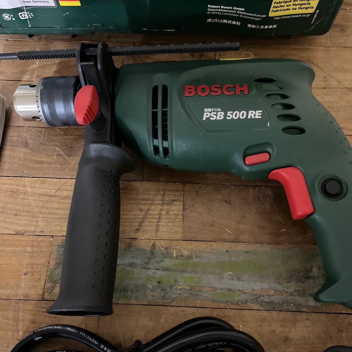 ●B908 ほぼ未使用品 BOSCH 振動ドリル PSB500RE 電動工具 ケース付_画像4