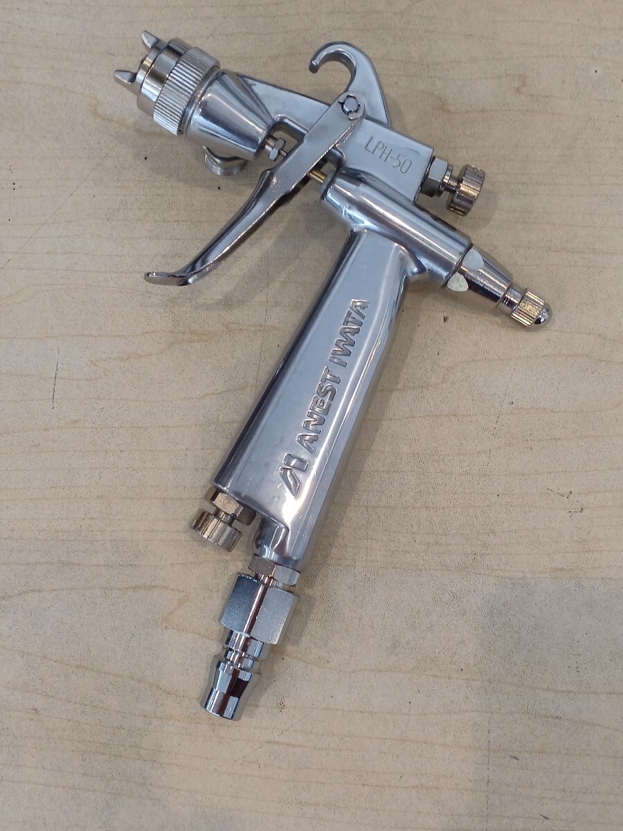 *A*420ane -stroke Iwata super small shape low pressure side cup spray gun LPH-50-102G nozzle calibre 1.0 box attaching automobile metal plate painting unused storage goods 