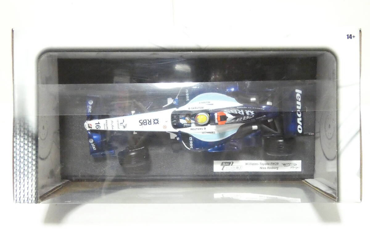 7221T/未使用★Hot Wheels ホットウィール 1/18 Williams Toyota ウィリアムズ トヨタ FW29 N.ロズベルグ #16の画像3