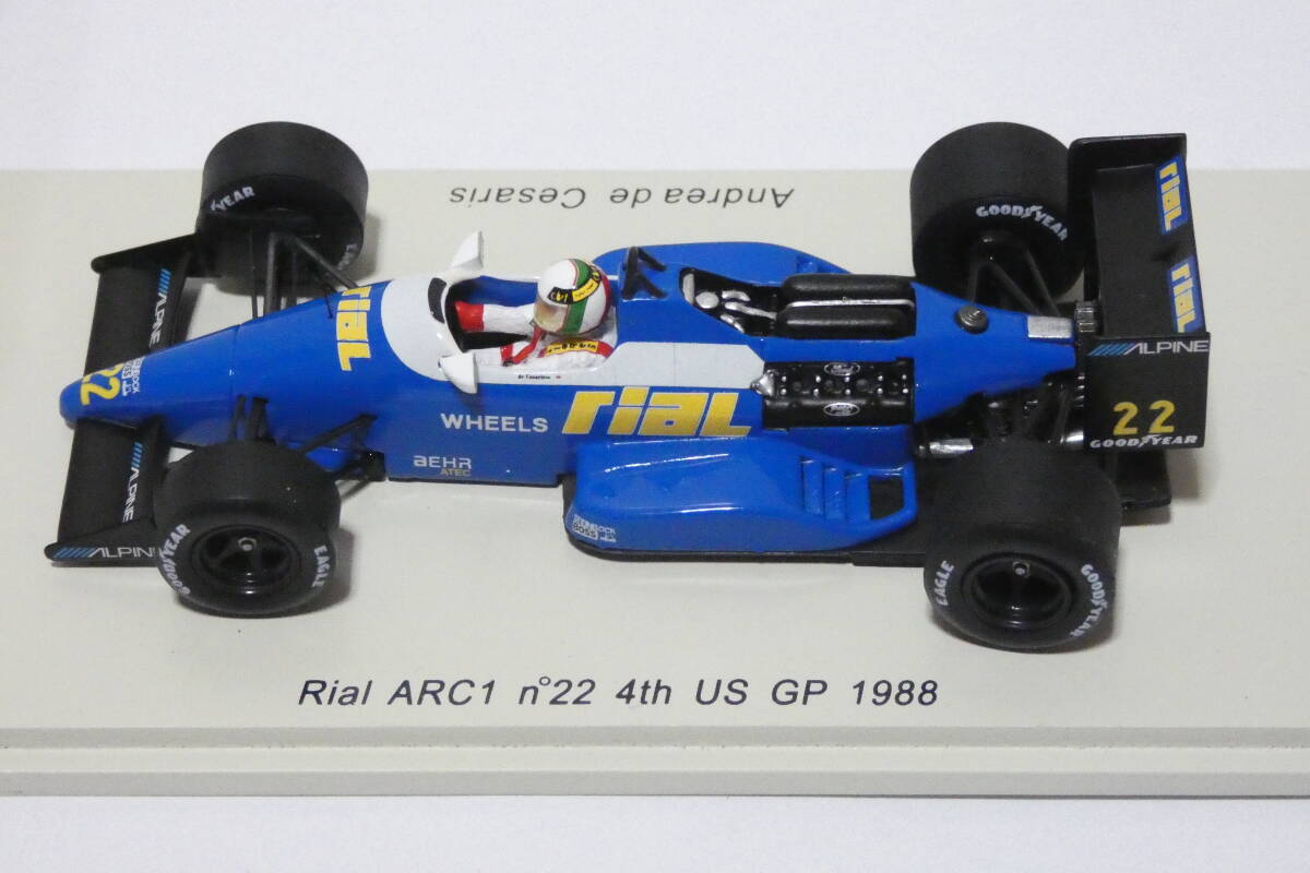 7297T/Spark スパーク 1/43 リアル Rial ARC1 No.22 4th US GP 1988 Andrea de Cesaris＆Eifelland E21 German GP 1972/ミニカーの画像5