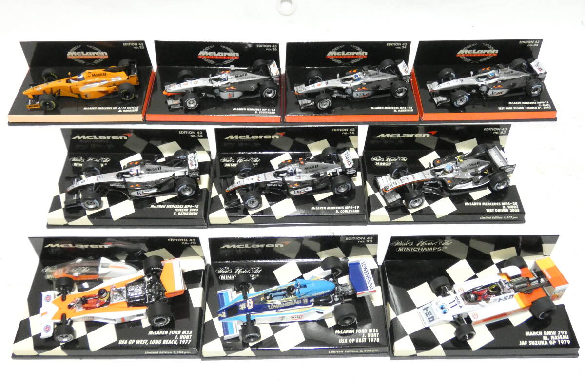 7349T/MINICHAMPS(ミニチャンプス) 1/43 McLaren MERCEDES Ford マクラーレン メルセデス・マクラーレン フォード まとめて10台/MP 4/13の画像2