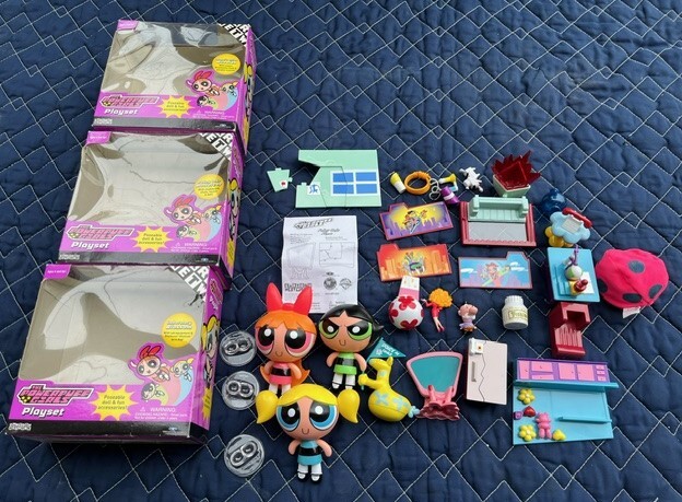 １円スタート　THE POWERPUFF GIRLS パワーパフガールズ　フィギア　トイ　ホビー　まとめ　セット　中古　箱バラバラ　画像の通り　３箱分