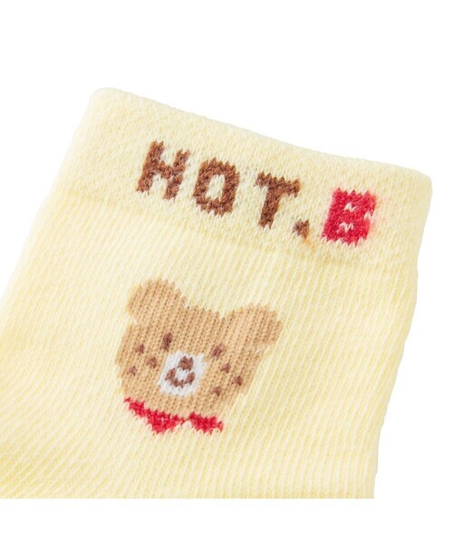 MIKI HOUSE HOT BISCUITS Miki House hot screw ketsu baby socks ( ivory * bear ) 7~8. baby socks .. socks 