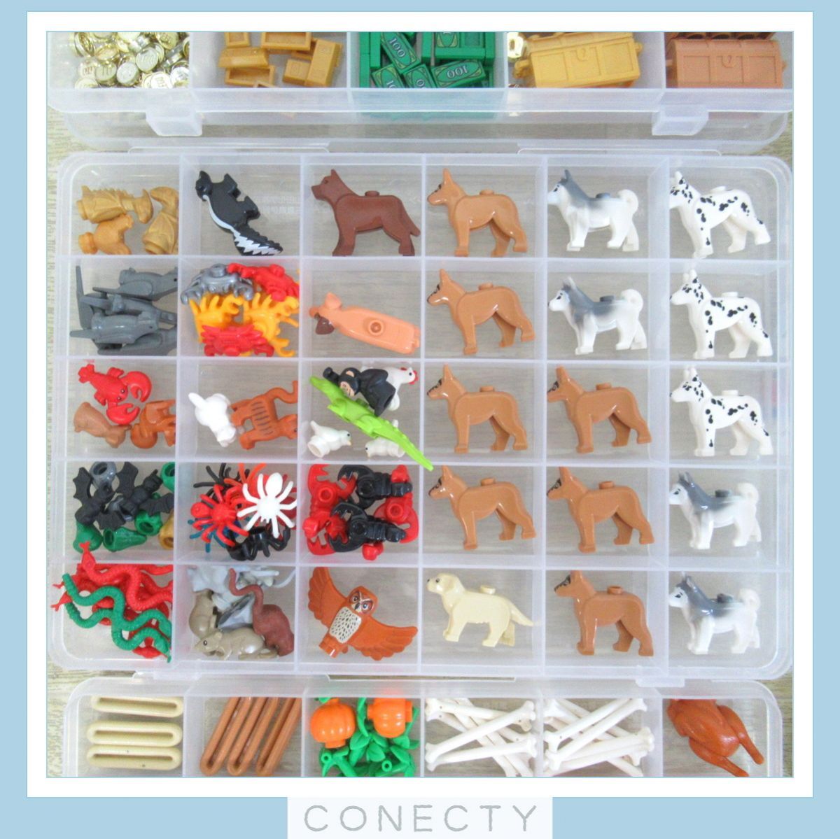 レゴ フィグ 動物/生き物/食べ物/お金/宝石/金塊/宝石/植物/花/緑/ヤシの木まとめてセット 約0.7kg ケース付き LEGO【A2【S2の画像3