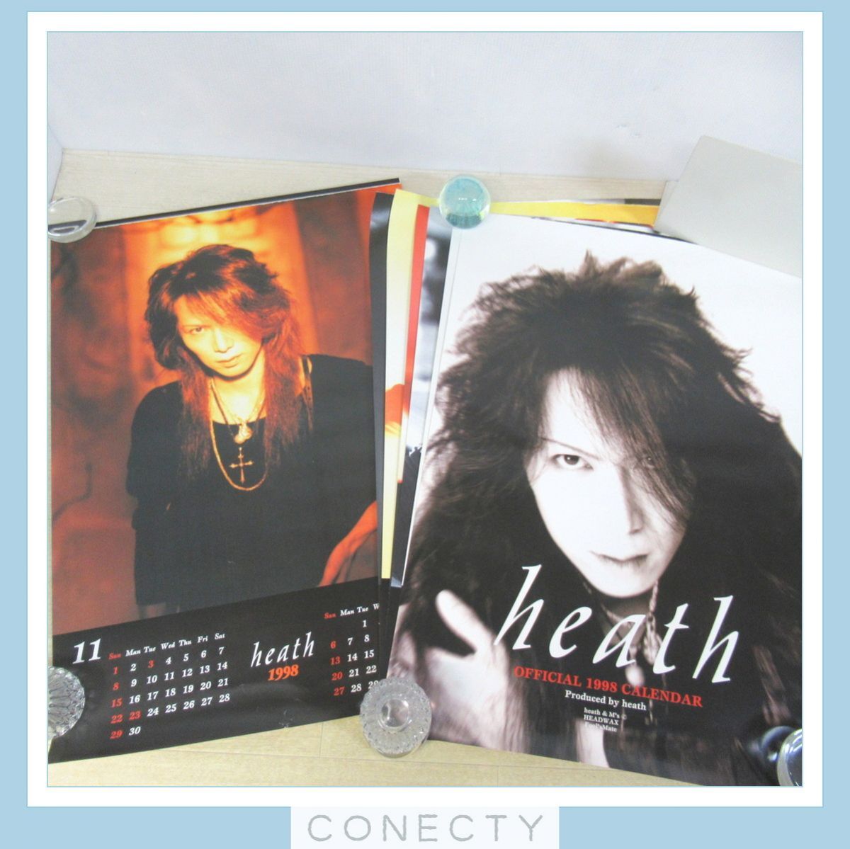 X JAPAN/HEATH カレンダー（購入特典含）7本セット 当時物 現状品/1991年 1993年 1994年 1995年 1996年 1997年 1998年/X SINGLES【D2【S4の画像4