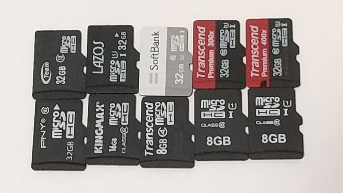 10枚セット microSDHCカード 32GB〜8GB マイクロSDカード　used ジャンク扱い　_画像1
