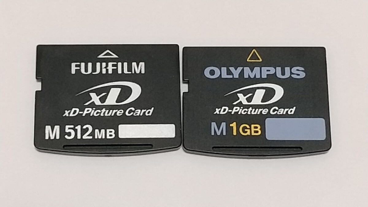 2枚セット XDピクチャーカード 1GB 512MB used XDカード XDメモリーカード ジャンク扱い OLYMPUS FUJIFILMの画像1