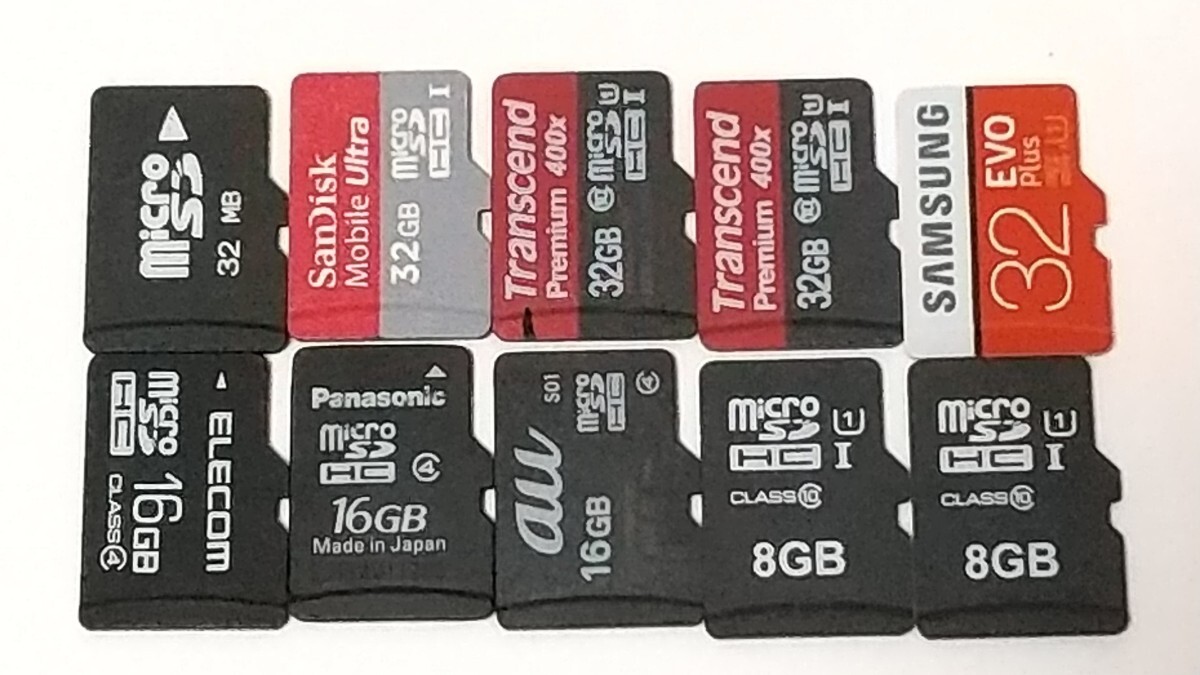 10枚セット microSDHCカード 32GB〜8GB マイクロSDカード used ジャンク扱いの画像1