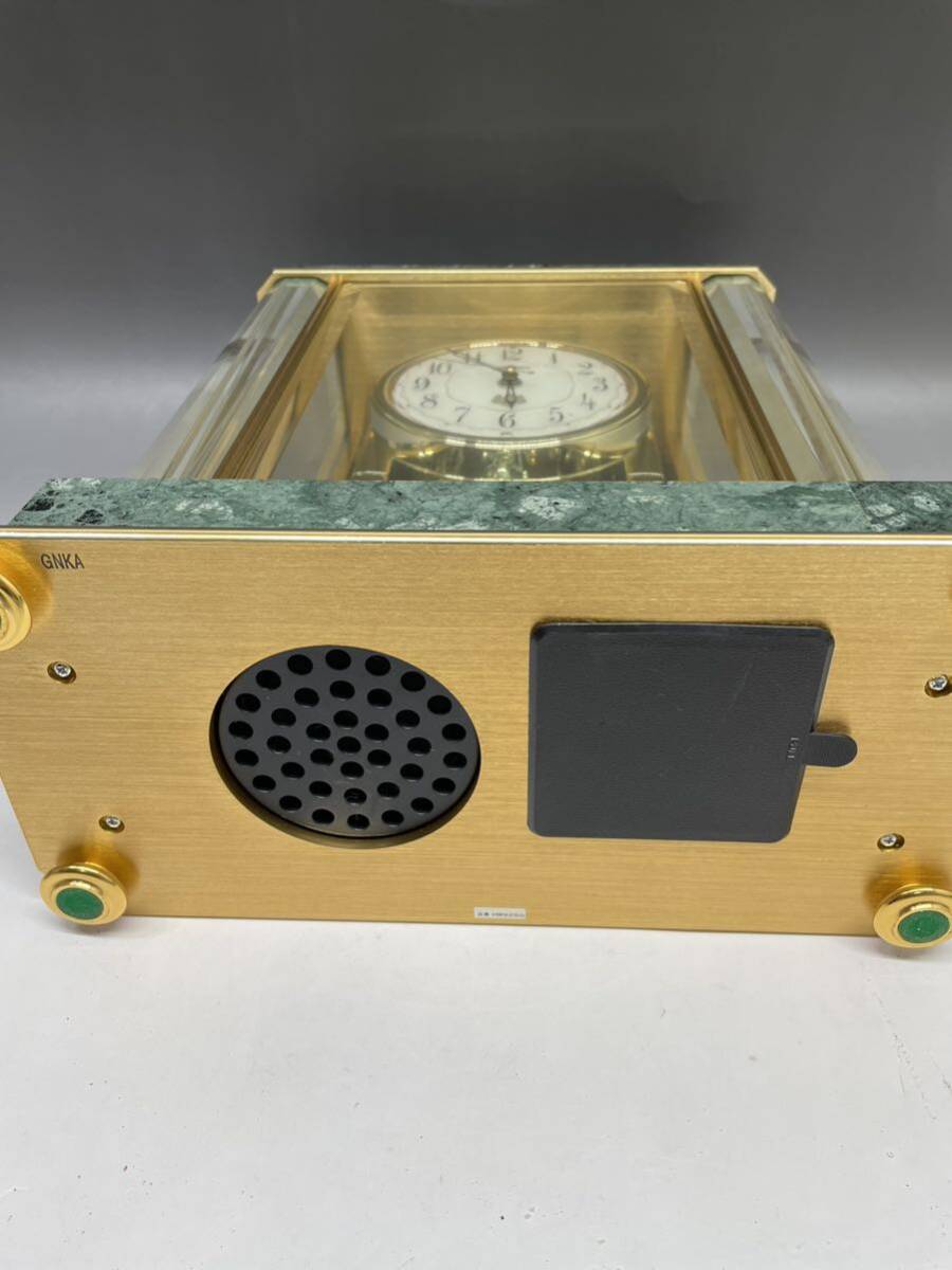 SEIKO HW926G 内閣総理大臣贈 置時計 オルゴール機能付 電波時計 現状品 動作品 オルゴールも確認済 蛇紋石カットガラス枠 約11.7kgの画像3
