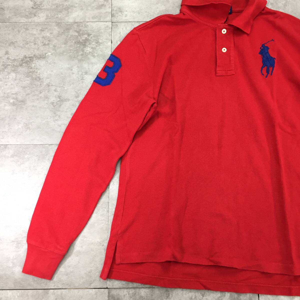 POLO RALPH LAUREN ポロ ラルフ ローレン ワンポイント ポロシャツ キッズ ボーイズ レッド 赤 160サイズ_画像4