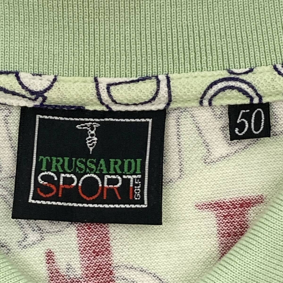 TRUSSARDI SPORT トラサルディースポーツ　ポロシャツ　50サイズ　リーフグリーン　メンズ　半袖_画像5