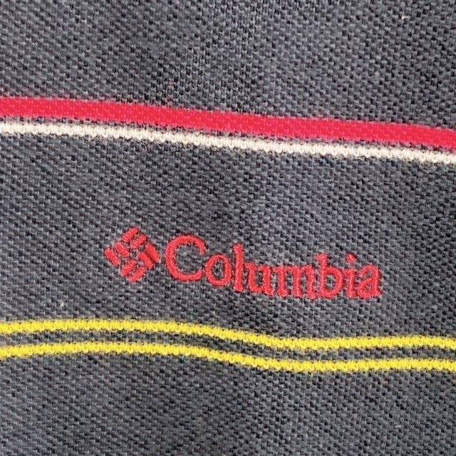 美品　Columbia コロンビア　ポロシャツ　Lサイズ　ネイビー　ボーダー　半袖_画像6