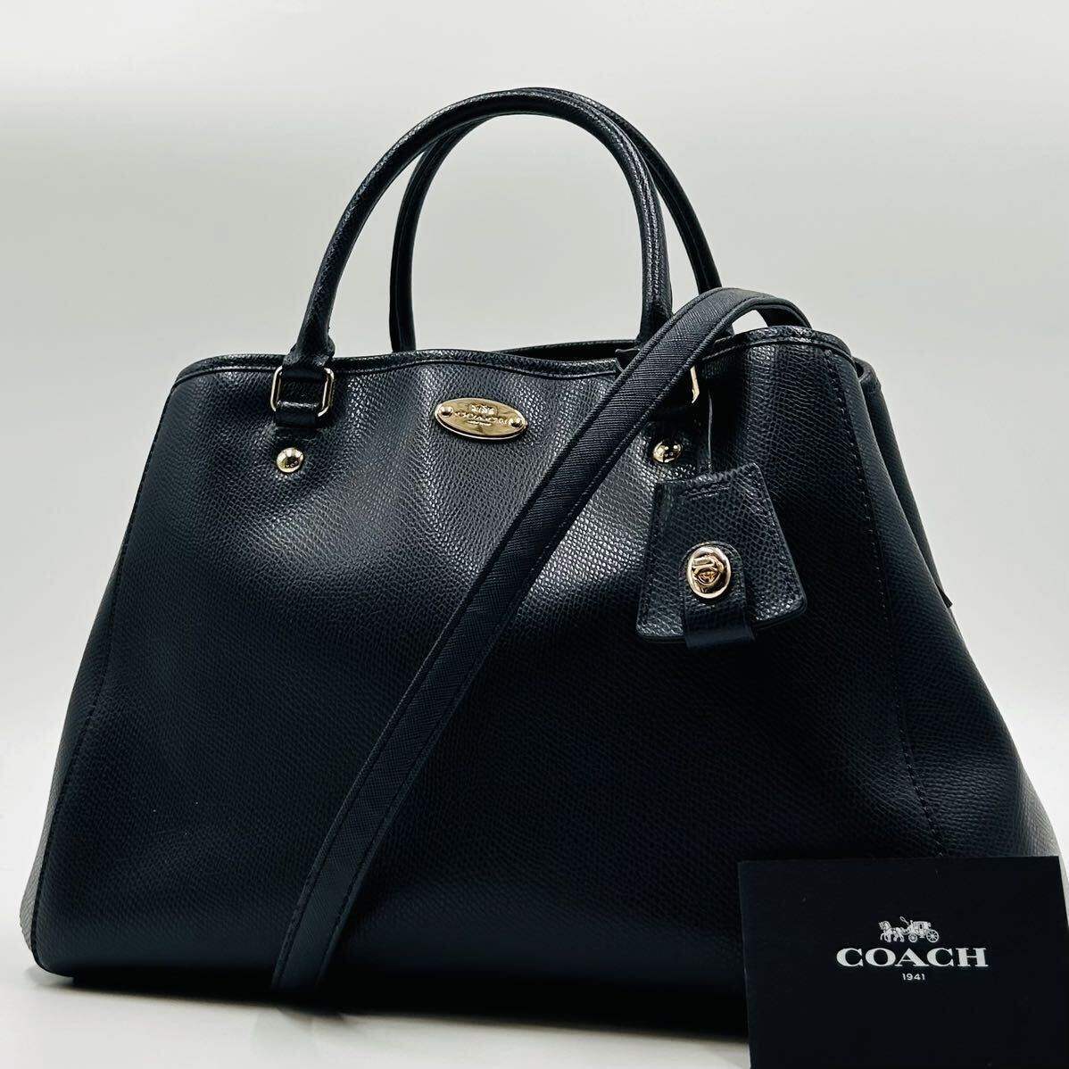 1円～【入手困難品】 定価10万円 コーチ COACH トートバッグ ビジネスバッグ ショルダーバッグ 2way レザー メンズ レディース ネイビー_画像1