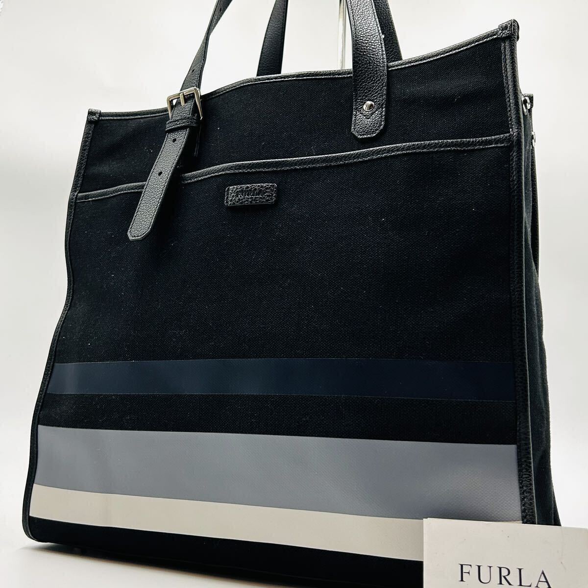 1円 〜【入手困難品】定価10万円 フルラ FURLA トートバッグ ビジネスバッグ ブリーフケース A4 2way ネイビー レザー メンズ レディース