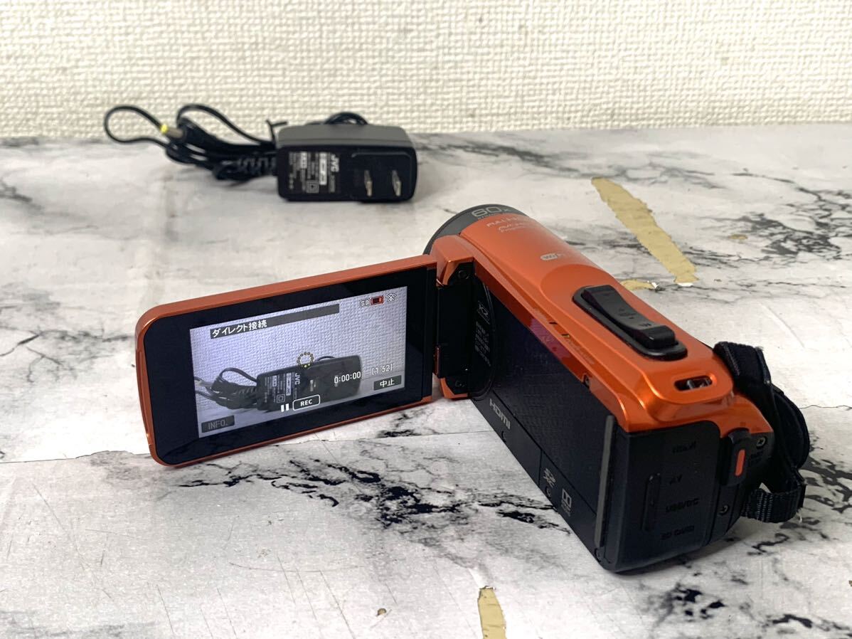 JVC デジタルビデオカメラ EvrioR エブリオ オレンジ系 GZ-RX680-D 現状品の画像5
