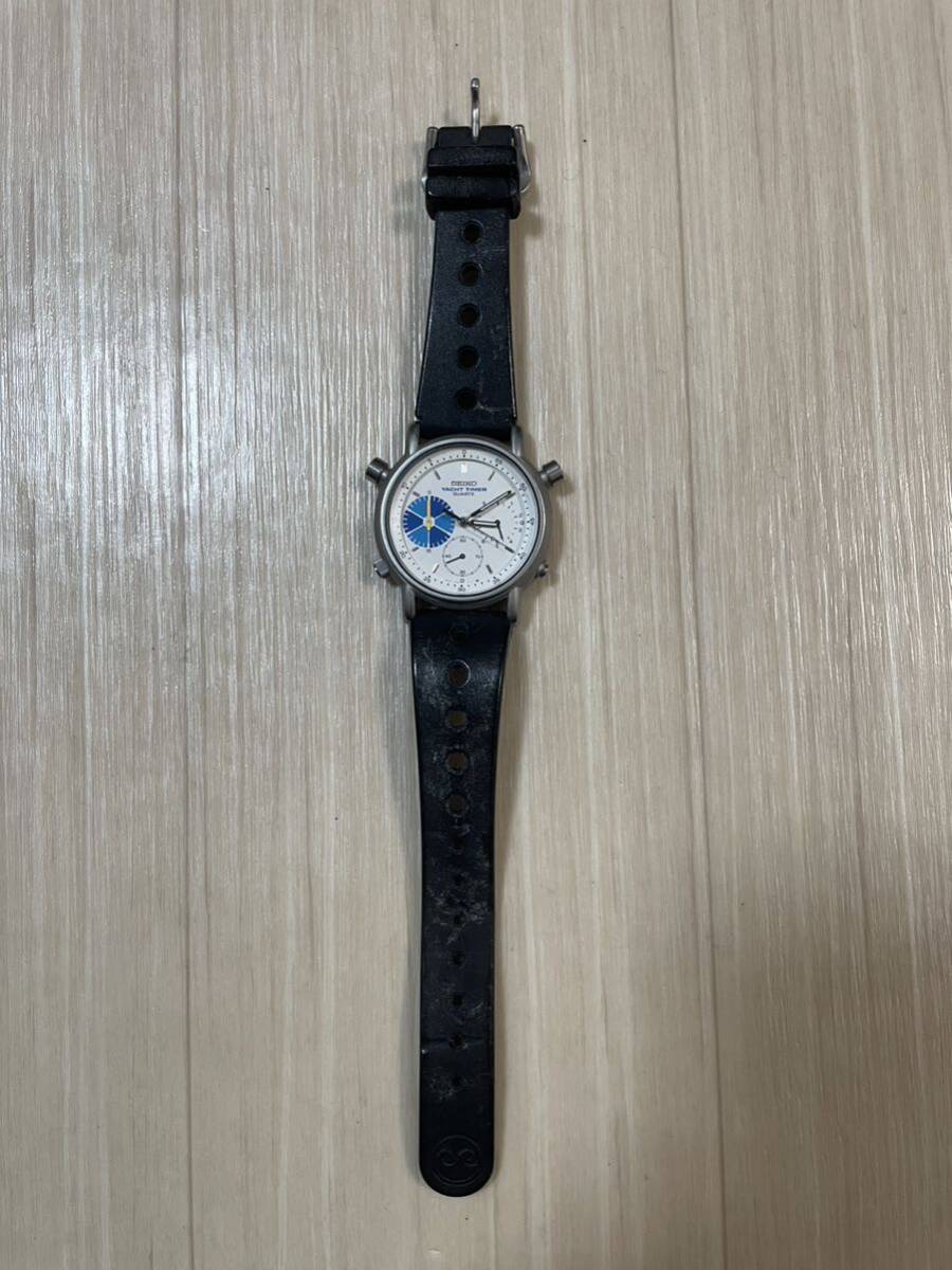 セイコー SEIKO ヨットタイマー 7A28-7090 SS 尾錠 腕時計 メンズ クォーツ 不動 _画像2