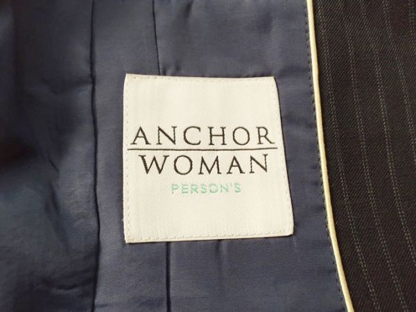 ANCHOR WOMAN アンカーウーマン ネイビーストライプ パンツスーツ セットアップ 15号サイズ_画像7