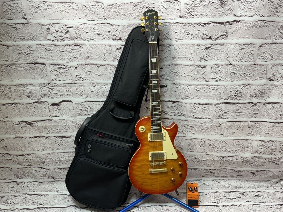 【結蜂】KO064 EPIPHONE エピフォン LES PAUL レスポール ULTR Shadow エレキギター BOSS ボス ディストーション エフェクター DS-1の画像1