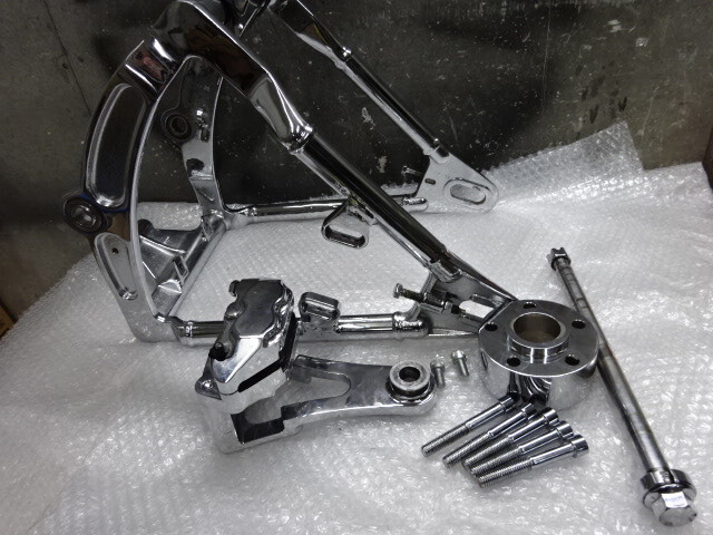 H-D original Softail 00-05 swing arm chrome Drive side brake kit inspection Harley caliper PM RSD Rick\'s FXST FLST
