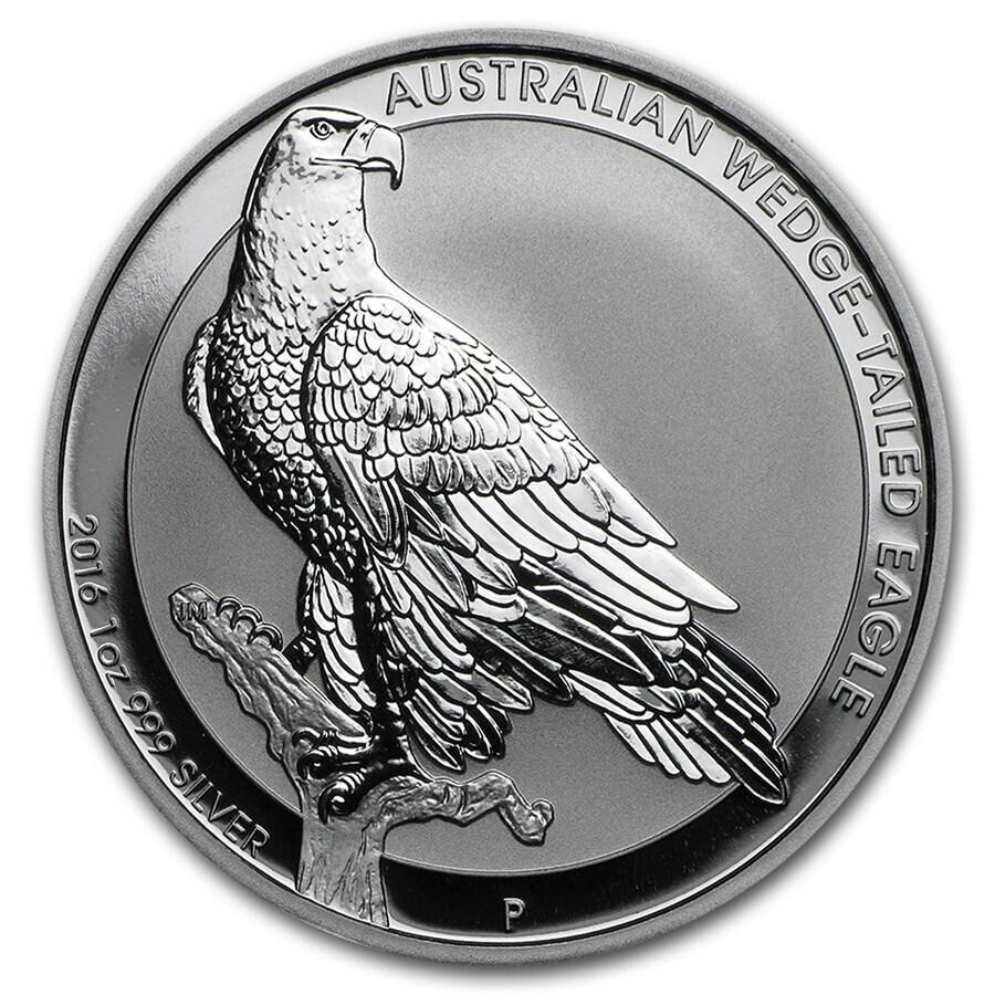 2016年 オーストラリア「オナガイヌワシ・ワシ」純銀 1オンス 銀貨の画像1