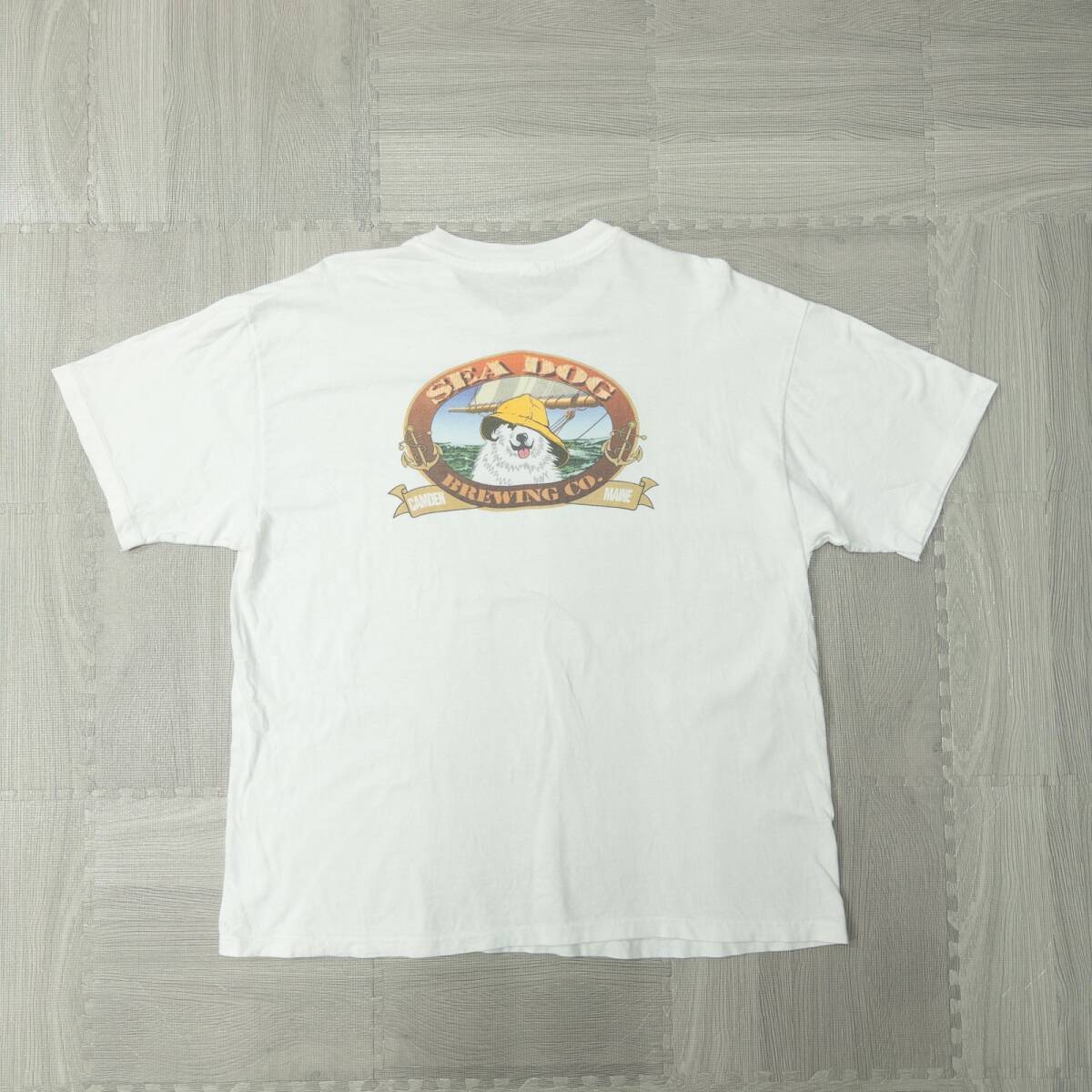 古着 90s Hanes ヘインズ 犬 dog アニマル プリント Tシャツ トップス メンズXL ホワイト USA製 シングルステッチ_画像2