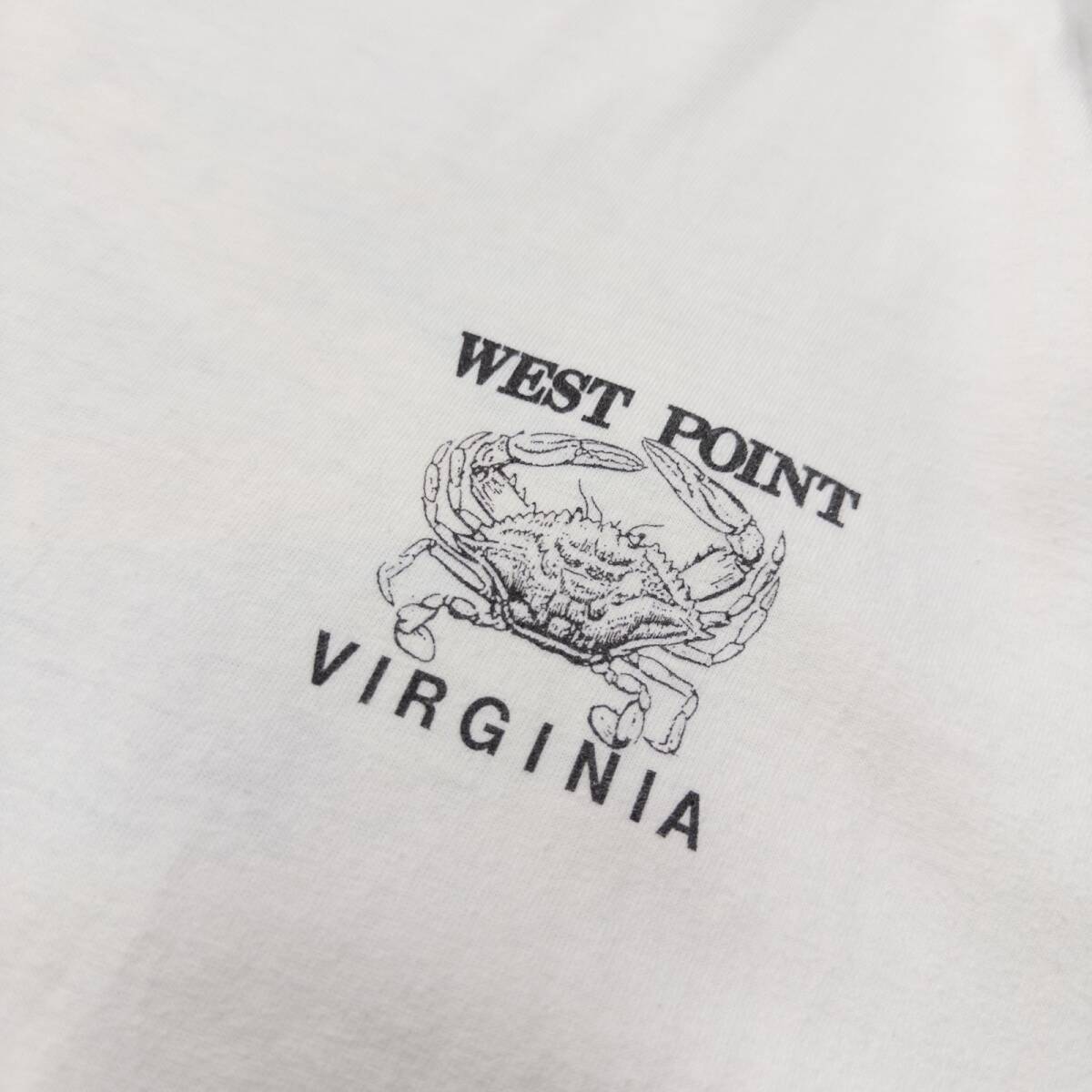 古着 90s WEST POINT CRAB CARNIVAL Ｔシャツ トップス メンズ XL ホワイト USA製 シングルステッチ_画像7