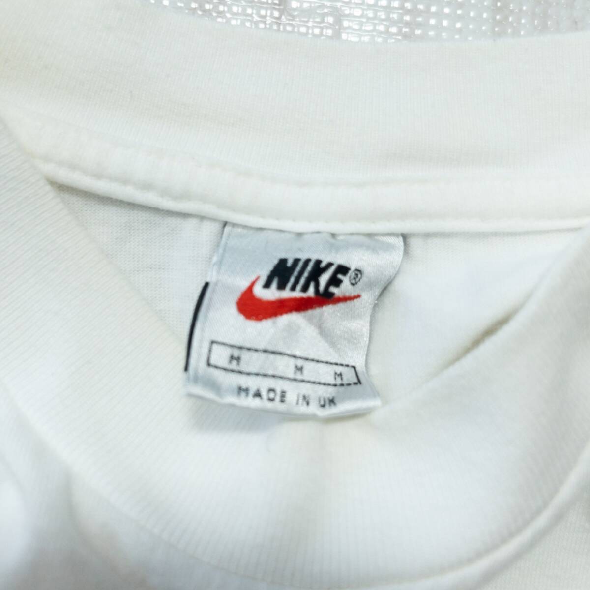 古着 90s 00s NIKE ユーロ ナイキ プリント Ｔシャツ トップス メンズM ホワイト イギリス製_画像4