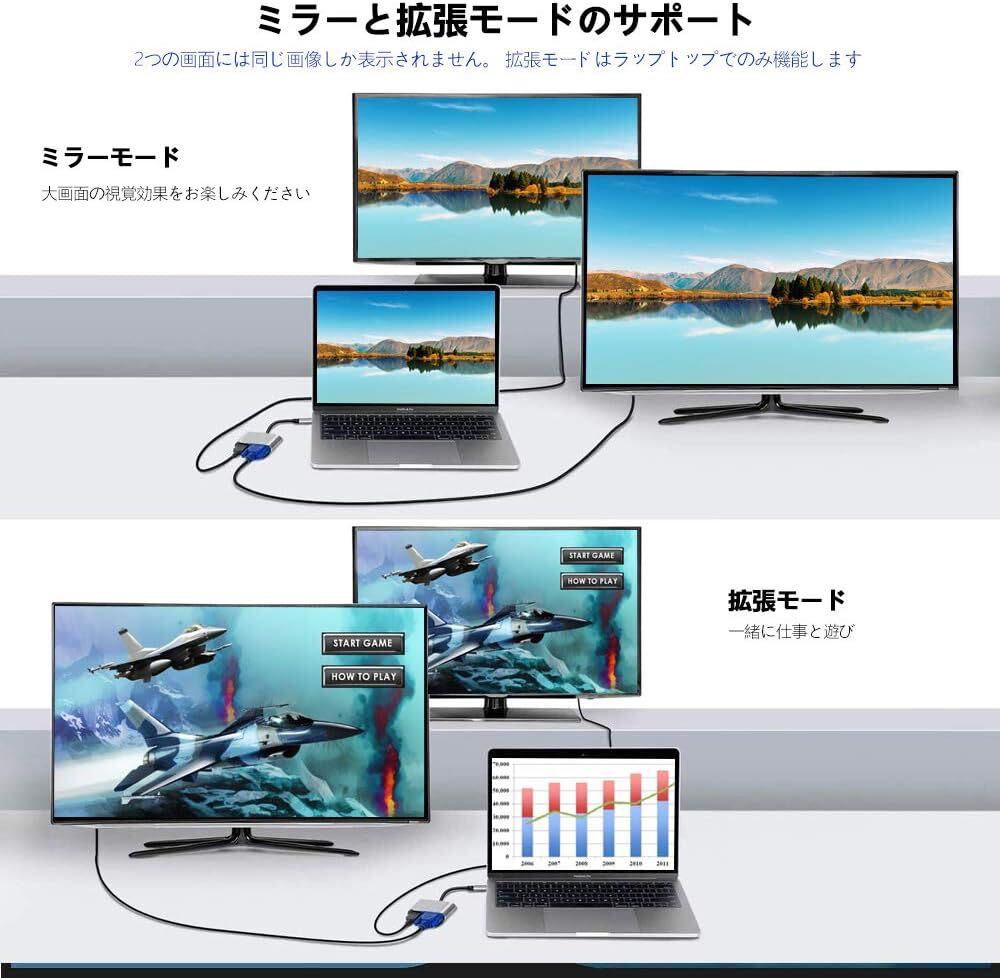 USB C ハブ Type C ハブ VGA HDMI アダプタ 2in1 変換 アダプター 4K@30Hz HDMI / 1080P VGA UHD コンバータ USB ハブ HDMI 