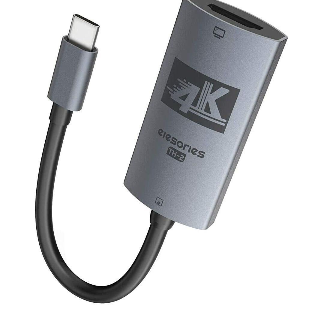 hdmi c 変換 elesories USB-C HDMI 変換アダプター 4K USB3.0 タイプc hdmi ケーブル Thunderbolt 3 対応 HDMI-USB Type-C変換ケーブル