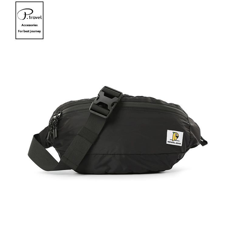  waist bag shoulder bag diagonal .. high capacity waterproof light weight multifunction men's lady's popular one shoulder bag belt bag ( black 