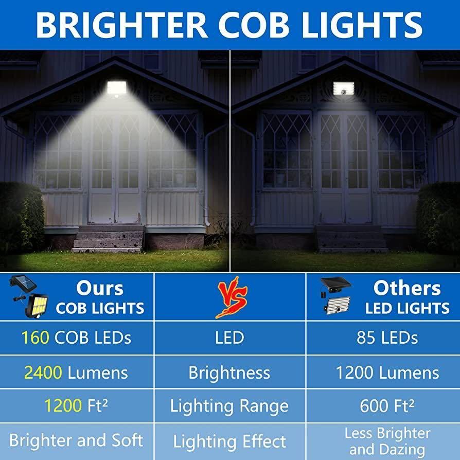 LED センサーライト 屋外 ソーラーライト太陽光発電 2個セット IP65防水 屋外ウォールライト 3つの知能モード モーションディテクタ 分離型_画像5