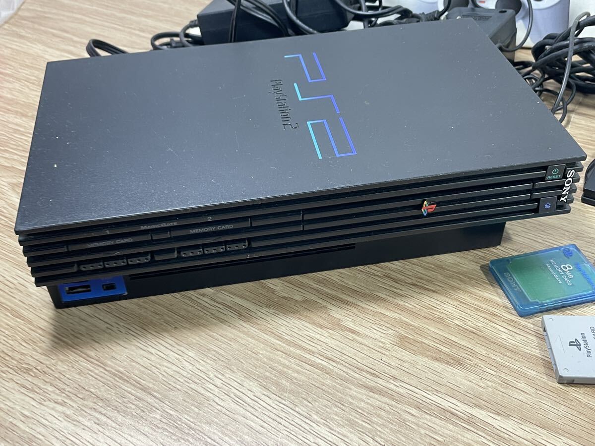 ■FR2103 ジャンク SONY PS2 ファミコン SCPH-75000 コントローラー メモリーカード 動作未確認の画像6