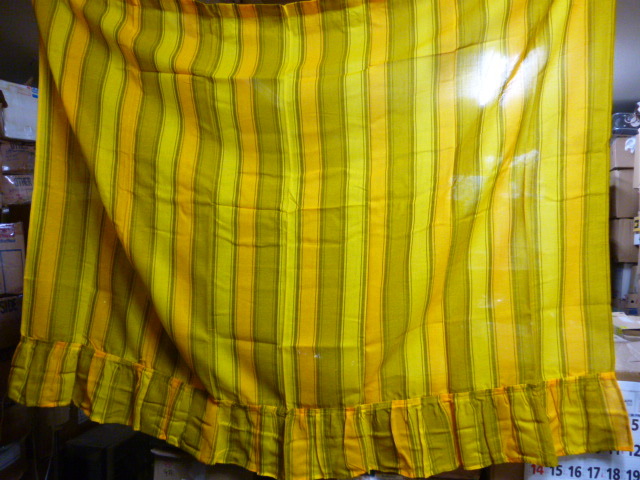  Showa Retro занавески желтый цвет полоса античный интерьер дисплей инвентарь смешанные товары Cafe рукоделие переделка ткань 