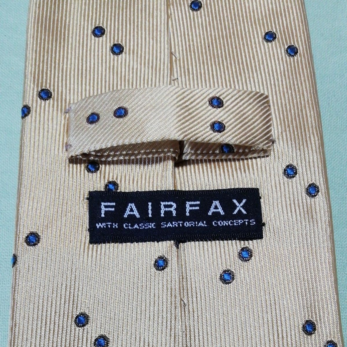 【USED美品】ネクタイ　フェアファクスコレクティブ　FAIRFAX　イエロー　MADE IN JAPAN　ハンドメイド