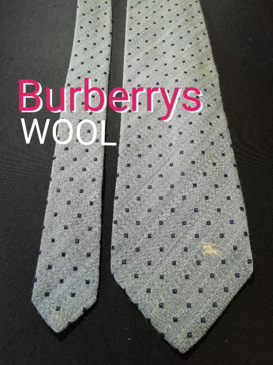 USED美品】 ネクタイ バーバリー BURBERRY グレー ドット柄 USED美品】 ネクタイ バーバリー BURBERRY グレー ドット柄