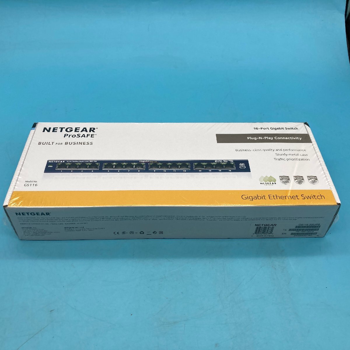 【10158P025】未開封品 NETGEAR ProSAFE GS116 BUILT FOR BUSINESS 16-Port Gigabit Switchの画像1