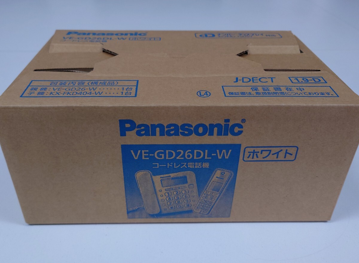 新品・未使用品 パナソニックPanasonic コードレス電話機(子機１台) VE-GD26DL-W(ホワイト)_画像1