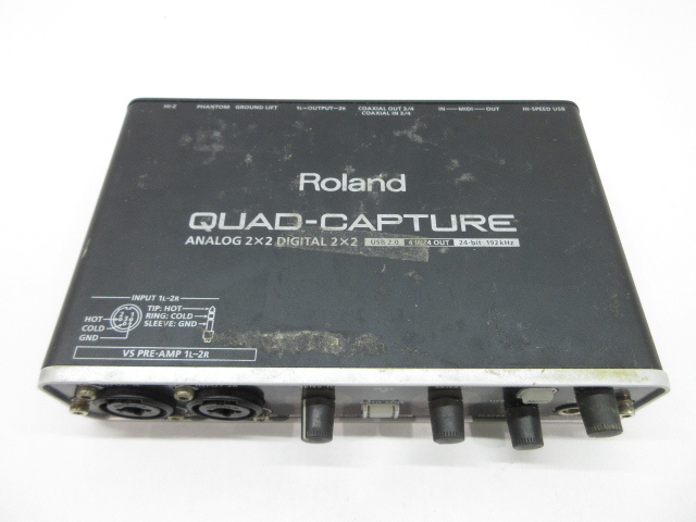 s22294-ty 【送料950円】ジャンク★Roland 24-bit 192KHZ QUAD-CAPTURE 4IN/4OUT ANALOG2×2 DIGITAL2×2 USB2.0 [091-240427]_画像1