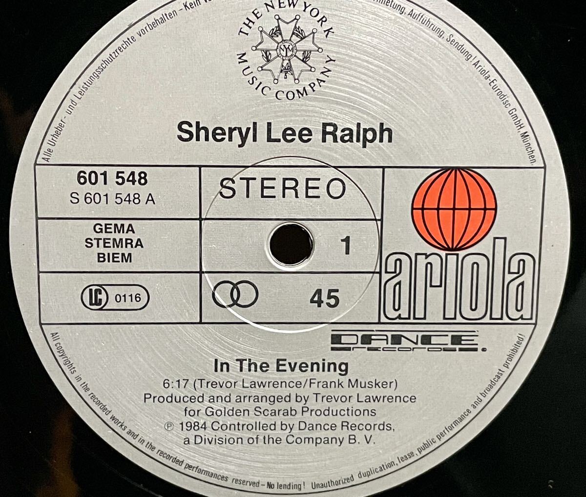 SHERYL LEE RALPH / IN THE EVENING 中古盤12インチの画像3