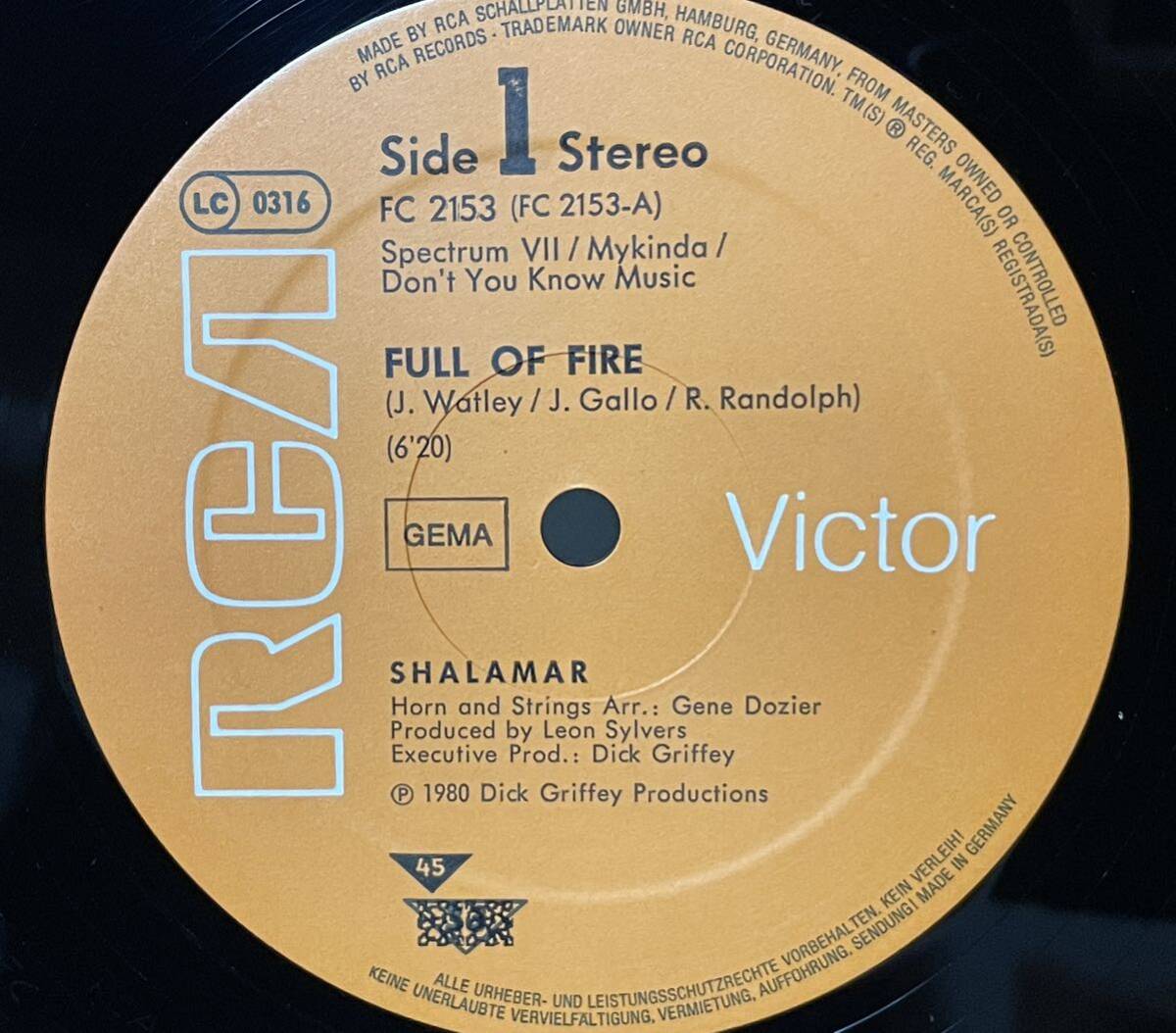 SHALAMAR / FULL OF FIRE , LET'S FIND THE TIME FOR LOVE 中古盤12インチの画像3
