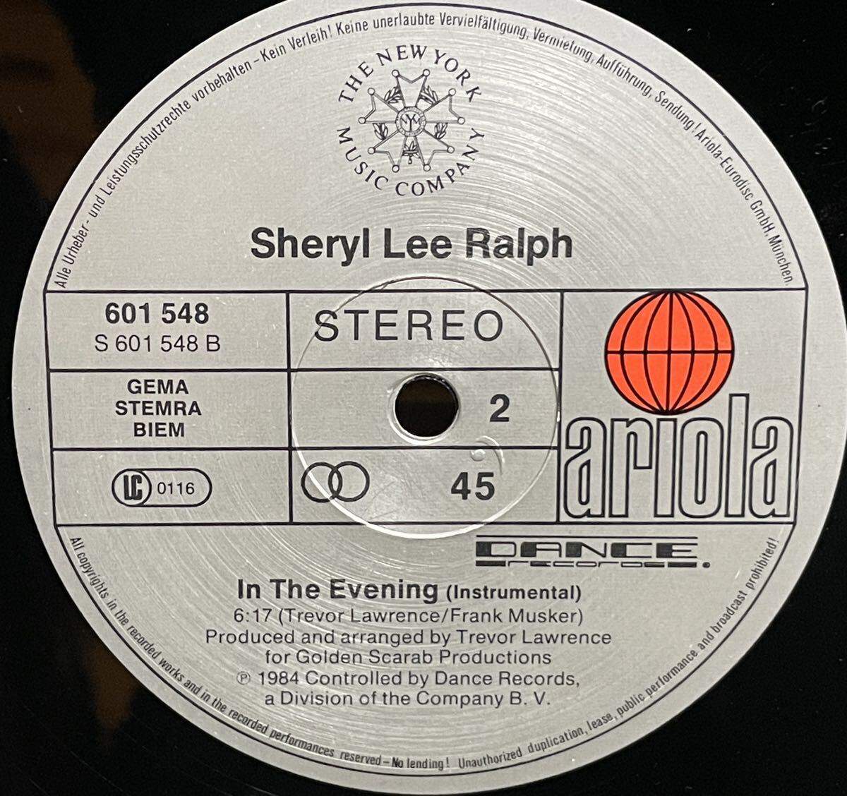 SHERYL LEE RALPH / IN THE EVENING 中古盤12インチの画像4